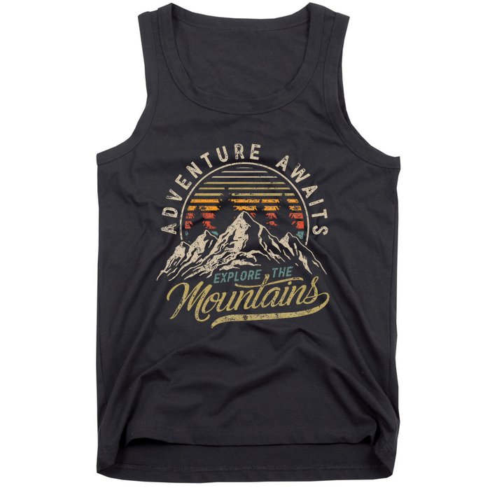 Outdoor Adventure Retro Vintage Camping Hiking Mountain Tank Top