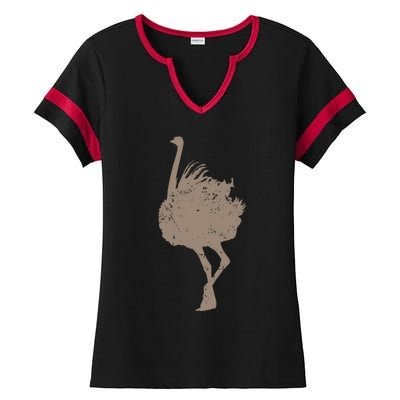 Ostrich Africa Ratite Gift Ladies Halftime Notch Neck Tee