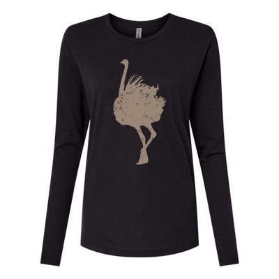 Ostrich Africa Ratite Gift Womens Cotton Relaxed Long Sleeve T-Shirt