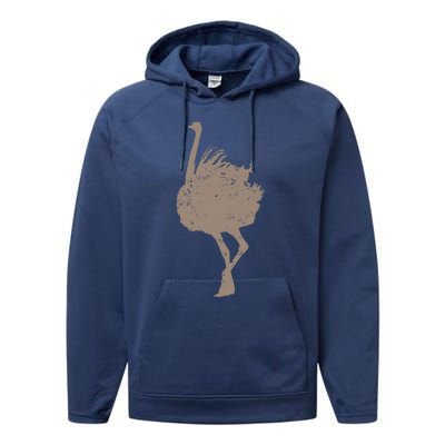 Ostrich Africa Ratite Gift Performance Fleece Hoodie