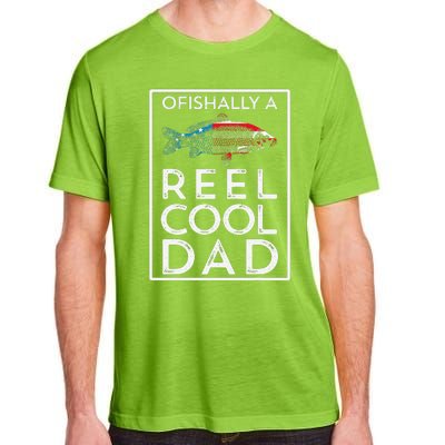 Ofishally A Reel Cool Dad Funny Fathers Day Fishing Pun Adult ChromaSoft Performance T-Shirt