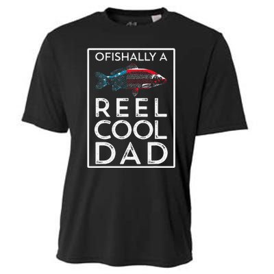 Ofishally A Reel Cool Dad Funny Fathers Day Fishing Pun Cooling Performance Crew T-Shirt