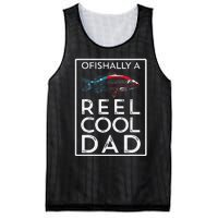 Ofishally A Reel Cool Dad Funny Fathers Day Fishing Pun Mesh Reversible Basketball Jersey Tank