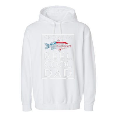 Ofishally A Reel Cool Dad Funny Fathers Day Fishing Pun Garment-Dyed Fleece Hoodie