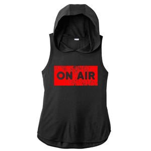 On Air Radio Live Microphone Dj Ladies PosiCharge Tri-Blend Wicking Draft Hoodie Tank