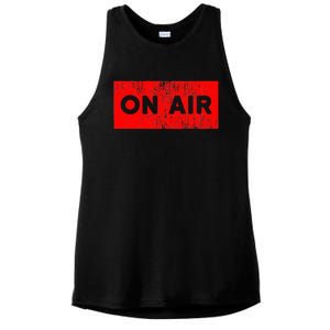 On Air Radio Live Microphone Dj Ladies PosiCharge Tri-Blend Wicking Tank