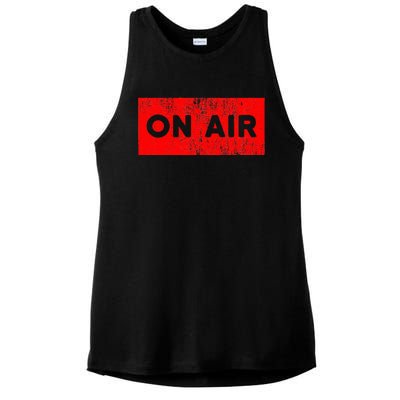 On Air Radio Live Microphone Dj Ladies PosiCharge Tri-Blend Wicking Tank