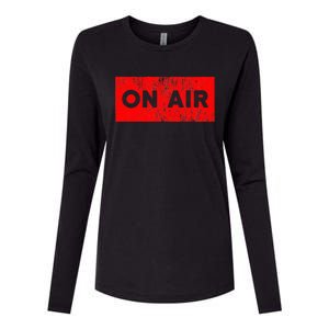 On Air Radio Live Microphone Dj Womens Cotton Relaxed Long Sleeve T-Shirt