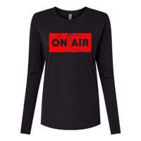 On Air Radio Live Microphone Dj Womens Cotton Relaxed Long Sleeve T-Shirt