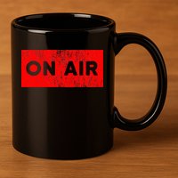 On Air Radio Live Microphone Dj 11oz C Handle Ceramic Mug