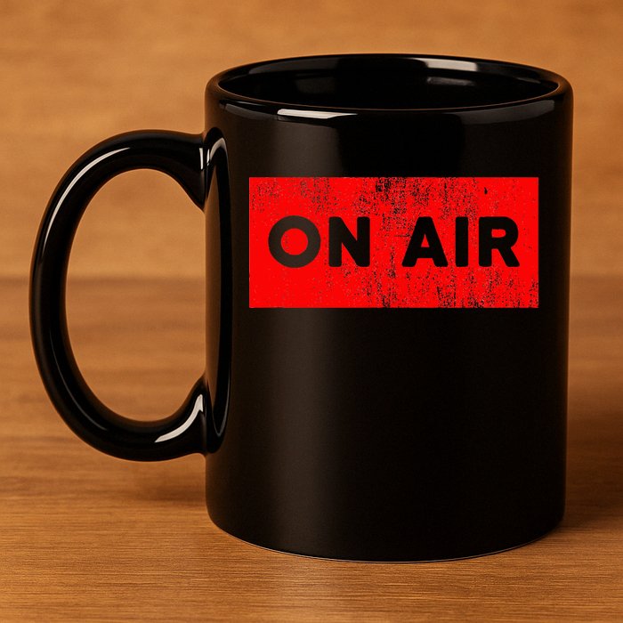 On Air Radio Live Microphone Dj 11oz C Handle Ceramic Mug