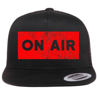 On Air Radio Live Microphone Dj Flat Bill Trucker Hat