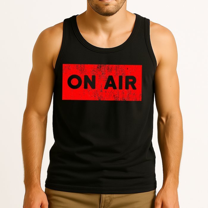 On Air Radio Live Microphone Dj Tank Top