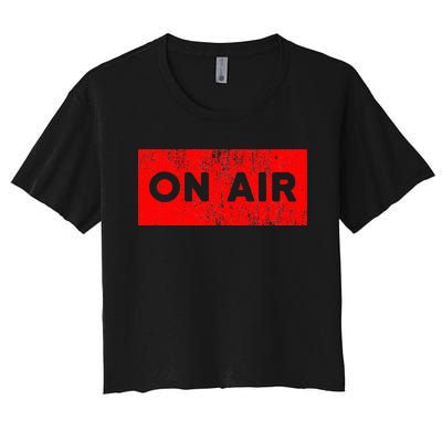 On Air Radio Live Microphone Dj Women's Crop Top Tee