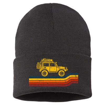 Overland Atlas Retro Rover Tracks 4x4 Offload Camping Sustainable Knit Beanie