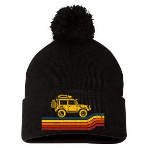 Overland Atlas Retro Rover Tracks 4x4 Offload Camping Pom Pom 12in Knit Beanie