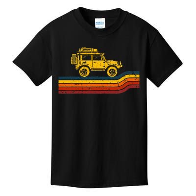 Overland Atlas Retro Rover Tracks 4x4 Offload Camping Kids T-Shirt