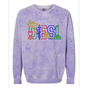 Oes Adah Ruth Esther Martha Electa Emblems Parents Day Gift Colorblast Crewneck Sweatshirt