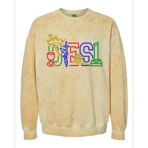 Oes Adah Ruth Esther Martha Electa Emblems Parents Day Colorblast Crewneck Sweatshirt