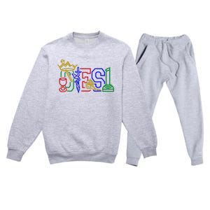 Oes Adah Ruth Esther Martha Electa Emblems Parents Day Premium Crewneck Sweatsuit Set