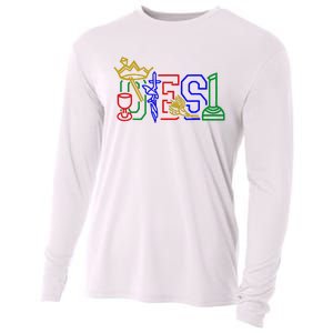 Oes Adah Ruth Esther Martha Electa Emblems Parents Day Cooling Performance Long Sleeve Crew