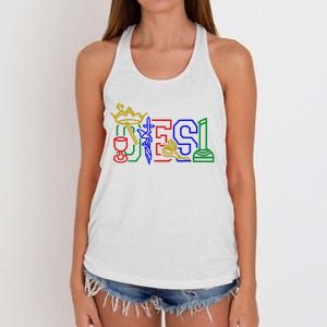 Oes Adah Ruth Esther Martha Electa Emblems Parents Day Women's Knotted Racerback Tank