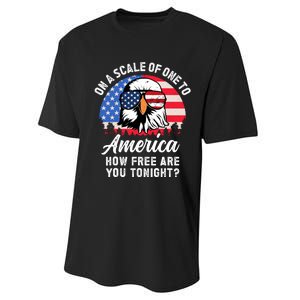 On A Scale Of One To America How Free Are You Tonight Performance Sprint T-Shirt