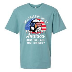 On A Scale Of One To America How Free Are You Tonight Sueded Cloud Jersey T-Shirt