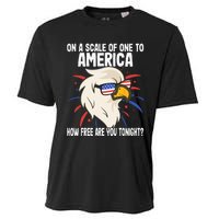 On A Scale Of One To America How Free Are You Tonight Cooling Performance Crew T-Shirt