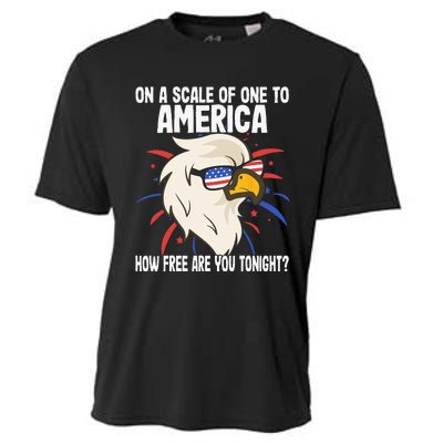 On A Scale Of One To America How Free Are You Tonight Cooling Performance Crew T-Shirt