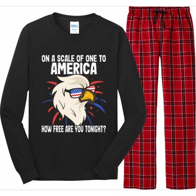 On A Scale Of One To America How Free Are You Tonight Long Sleeve Pajama Set