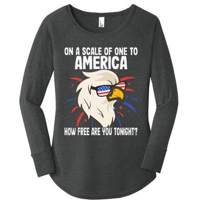 On A Scale Of One To America How Free Are You Tonight Women's Perfect Tri Tunic Long Sleeve Shirt