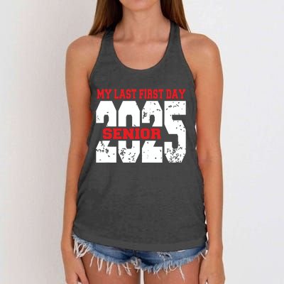 Officially A Senior My Last First Day Class Of 2025 Student Women's Knotted Racerback Tank