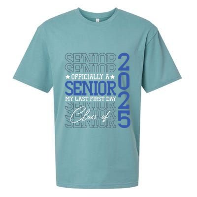 Officially A Senior 2025 My Last First Day Class Of 2025 Sueded Cloud Jersey T-Shirt