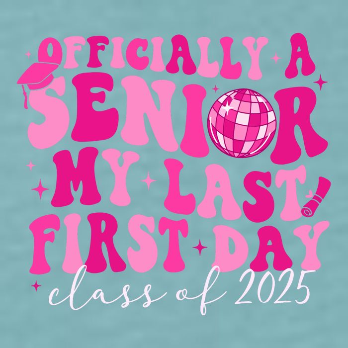 Officially A Senior My Last First Day Class Of 2025 Sueded Cloud Jersey T-Shirt