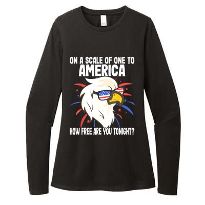 On A Scale Of One To America How Free Are You Tonight Womens CVC Long Sleeve Shirt