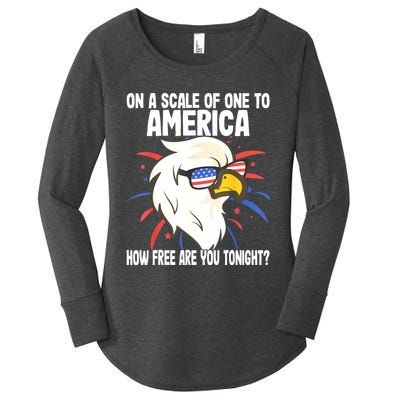 On A Scale Of One To America How Free Are You Tonight Women's Perfect Tri Tunic Long Sleeve Shirt