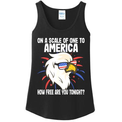 On A Scale Of One To America How Free Are You Tonight Ladies Essential Tank