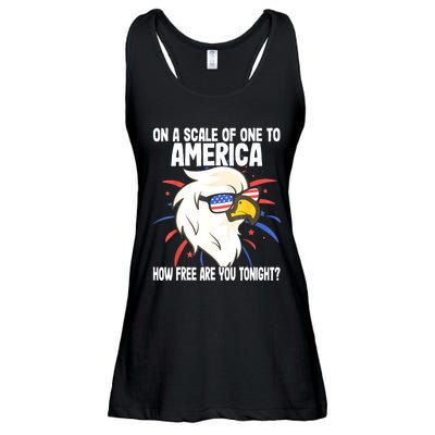 On A Scale Of One To America How Free Are You Tonight Ladies Essential Flowy Tank