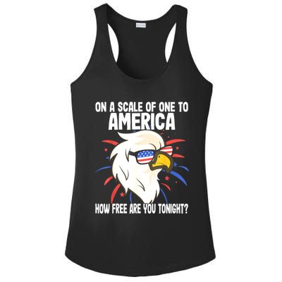 On A Scale Of One To America How Free Are You Tonight Ladies PosiCharge Competitor Racerback Tank