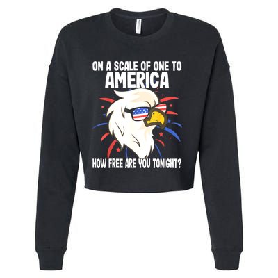 On A Scale Of One To America How Free Are You Tonight Cropped Pullover Crew