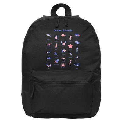 Ocean Animals Sea Marine Biology With Fish For Summer 16 in Basic Backpack