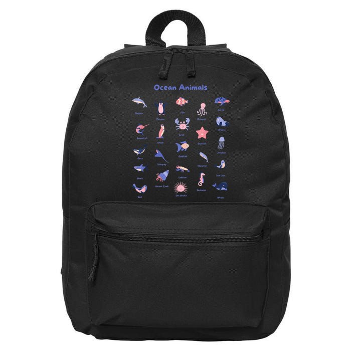 Ocean Animals Sea Marine Biology With Fish For Summer 16 in Basic Backpack