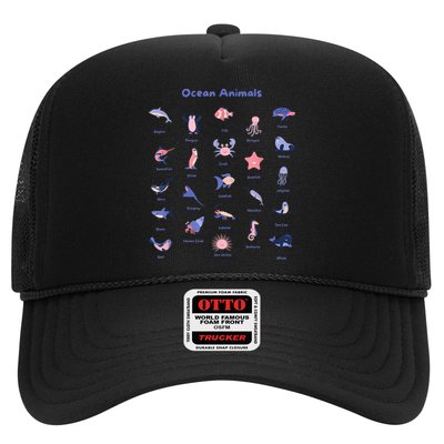 Ocean Animals Sea Marine Biology With Fish For Summer Hat