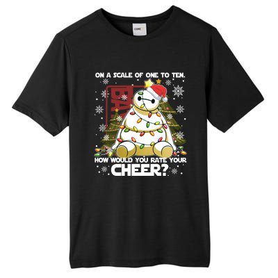 On A Scale Of One To Ten How Do You Rate Your Cheer Merry Christmas Tall Fusion ChromaSoft Performance T-Shirt