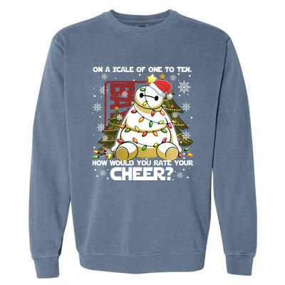 On A Scale Of One To Ten How Do You Rate Your Cheer Merry Christmas Garment-Dyed Sweatshirt