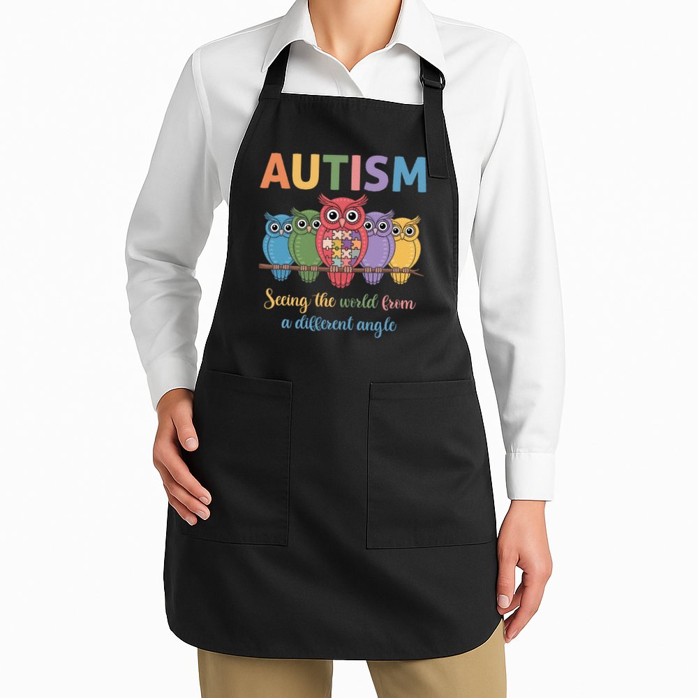 Owl Autism Seeing World Different Angle Awareness  Mom Apron