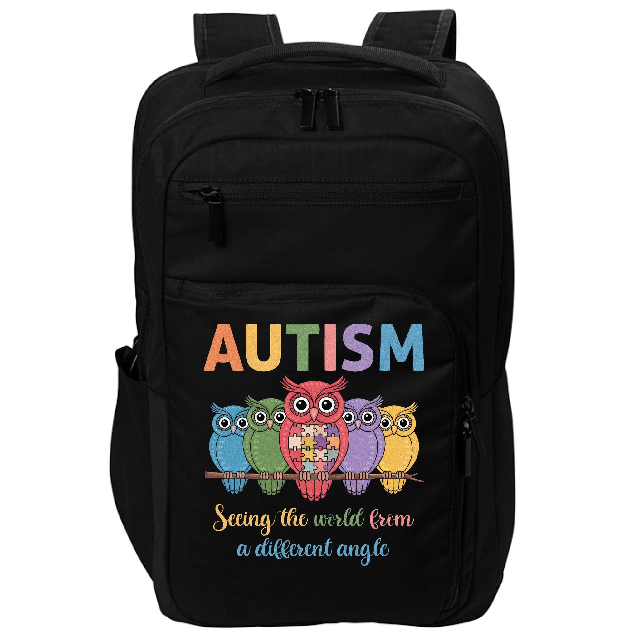 Owl Autism Seeing World Different Angle Awareness  Mom Impact Tech Backpack