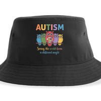 Owl Autism Seeing World Different Angle Awareness  Mom Sustainable Bucket Hat