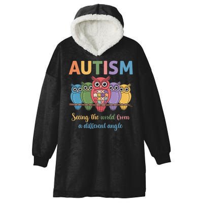 Owl Autism Seeing World Different Angle Awareness  Mom Hooded Wearable Blanket